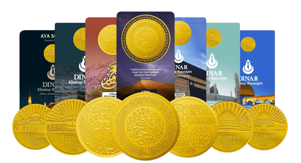 Koleksi koin Dinar Khoirur Rooziqiin emas 24 karat
