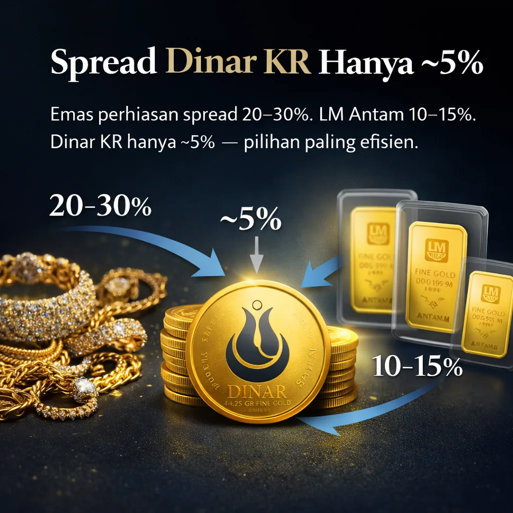 Spread Dinar KR Hanya ~5%