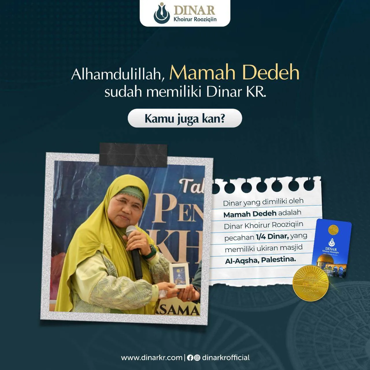 Testimoni pemegang Dinar KR 9